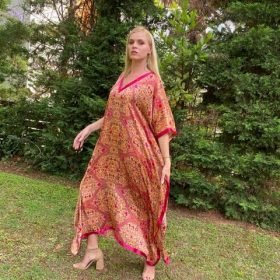 Handmade Kaftan Pure Silk S - 53