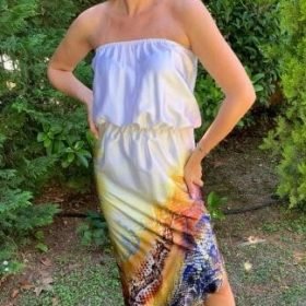 Handmade Dress Pure Silk S - 87