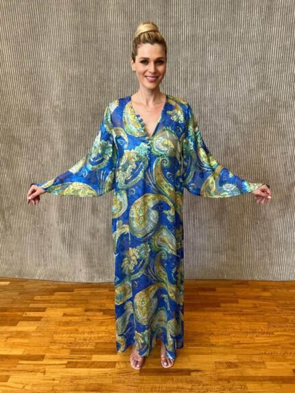 long silk kaftan s- 129