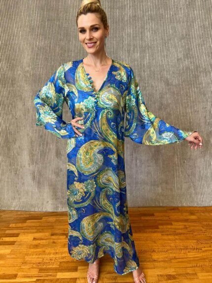 long silk kaftan s- 129