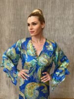 long silk kaftan s- 129