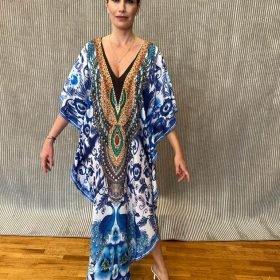 Handmade Kaftan Crepe Satin K - 55