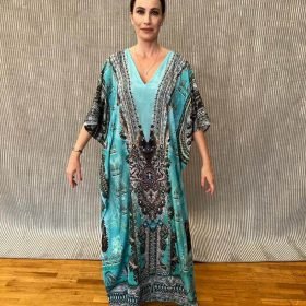 Handmade Kaftan Crepe Satin K - 56