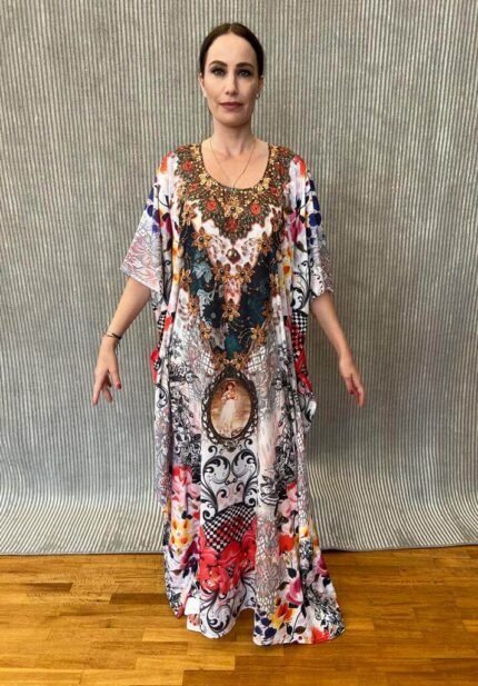 Handmade Kaftan Crepe Satin K - 57