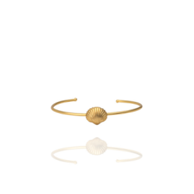 IFA611A 24K Gold Plated Brass Clam Bracelet