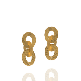 IFE626 pair of 24K gold plated brass earrings