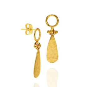 IFE459 pair of 24K gold-plated brass earrings