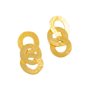 IFE305A pair of 24K gold-plated brass earrings