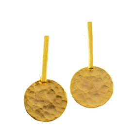 IFE311 pair of 24K gold-plated brass earrings
