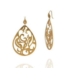 IFE646 pair of 24K gold plated brass earrings
