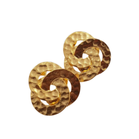 IFE416 pair of 24K gold-plated brass earrings