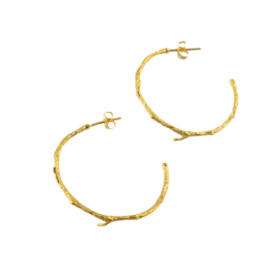 IFE294 pair of 24K gold-plated brass earrings