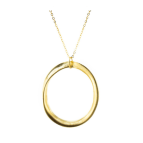 IFN219 modern necklace made of 24K gold-plated brass