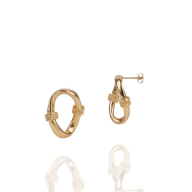 RGE006 pair of 24K gold-plated brass earrings