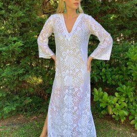 Δαντελένιο Καφτάνι Λεύκο