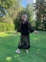 Δαντελένιο Καφτάνι Μαύρο L - 60 - Image 3