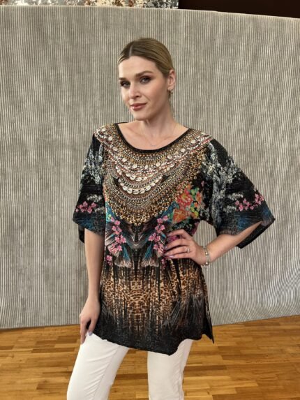 Handmade Blouse Pure Silk M - 27