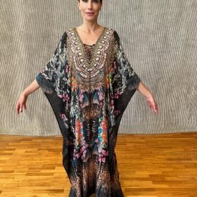 Handmade Kaftan Pure Silk with Swarovski Stones SK – 15