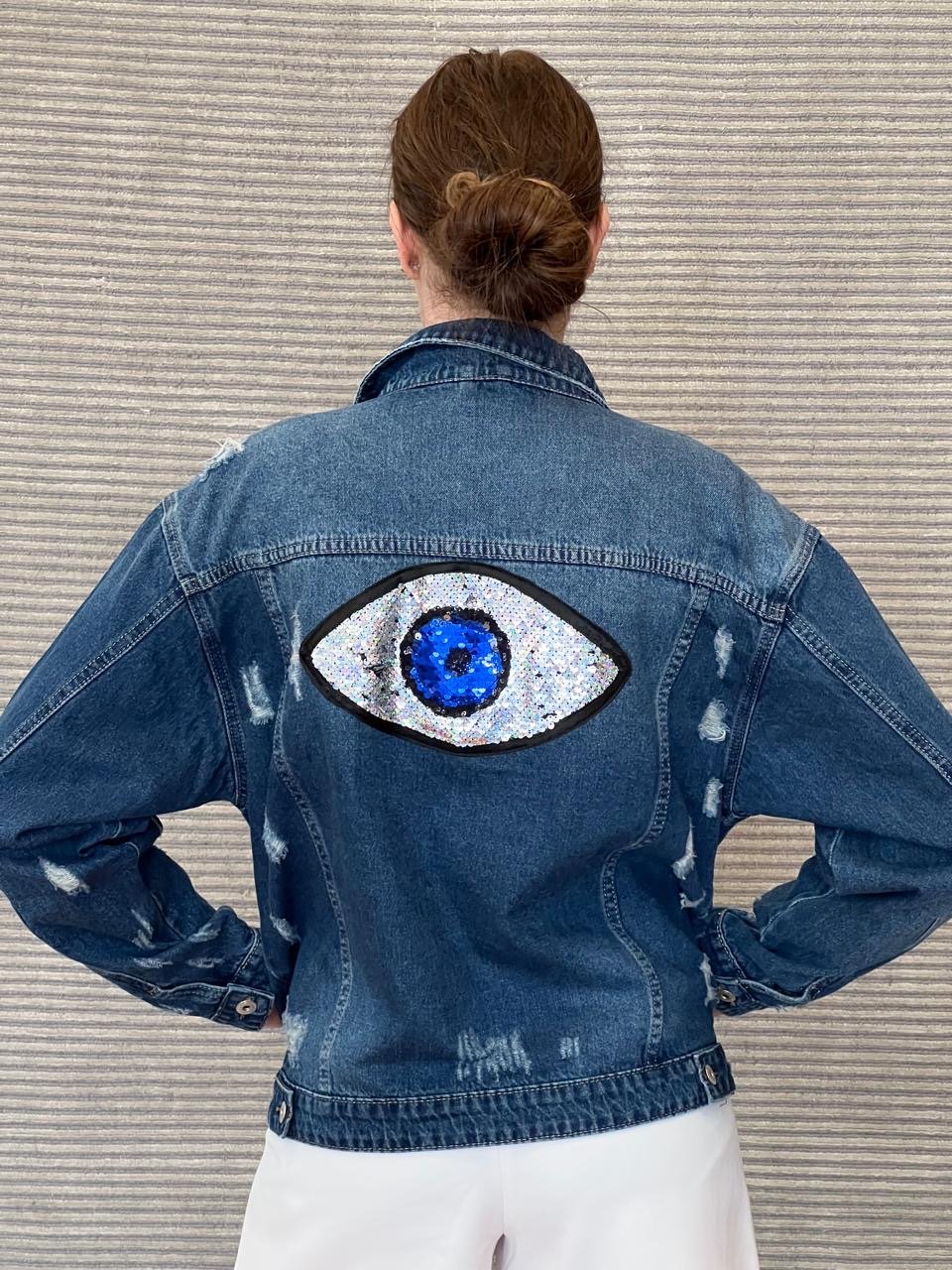 66a044a3-2418-4851-af45-1fe882df0caf Jean Jacket Dark Blue With Patch - Image 1