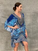 Silk Short Kaftan With Swarovski SK - 60 - Image 2