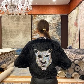 Handmade Velvet Jacket With Patch- A77