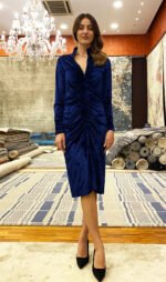 Handmade Velet Dress Blue - F28 - Image 2