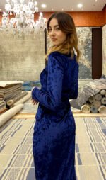 Handmade Velet Dress Blue - F28 - Image 3