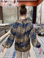 Handmade Blouse Blue Animal Print - A110 - Image 2