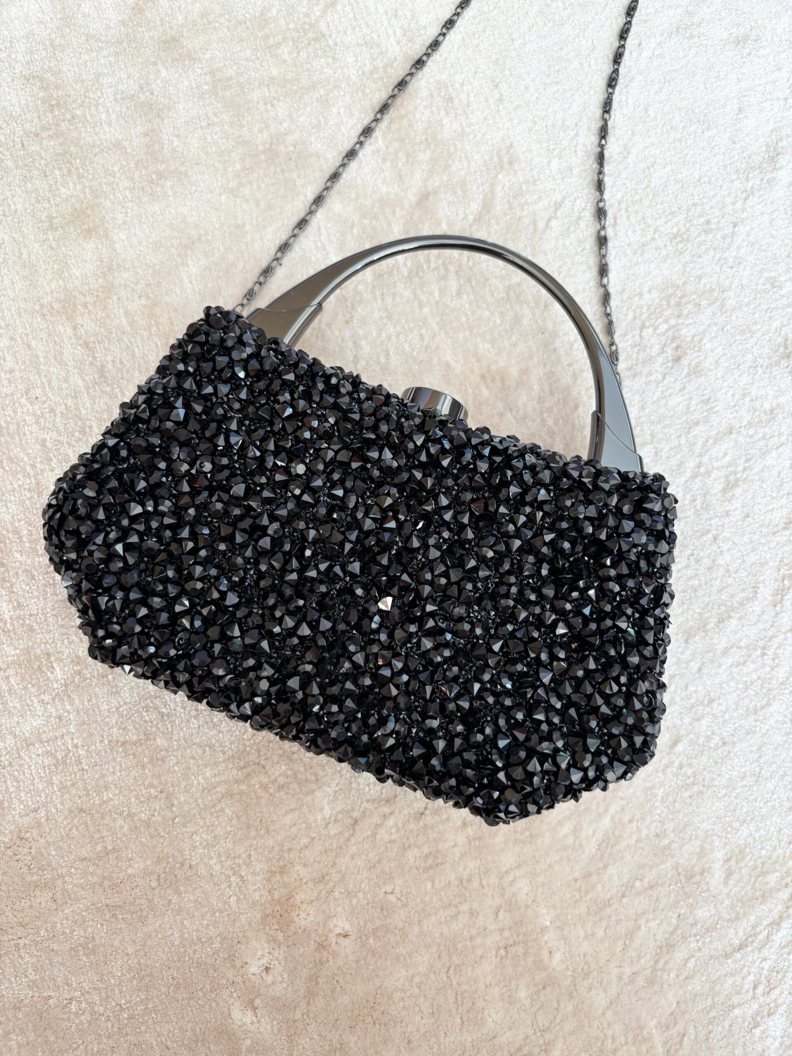 Desmira-tsanta-me-petres-black Βραδινό Τσαντάκι - Β2 - Image 1